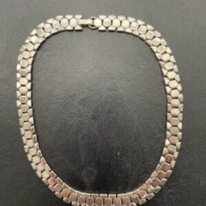 Vintage EINA collar necklace-Silver tone